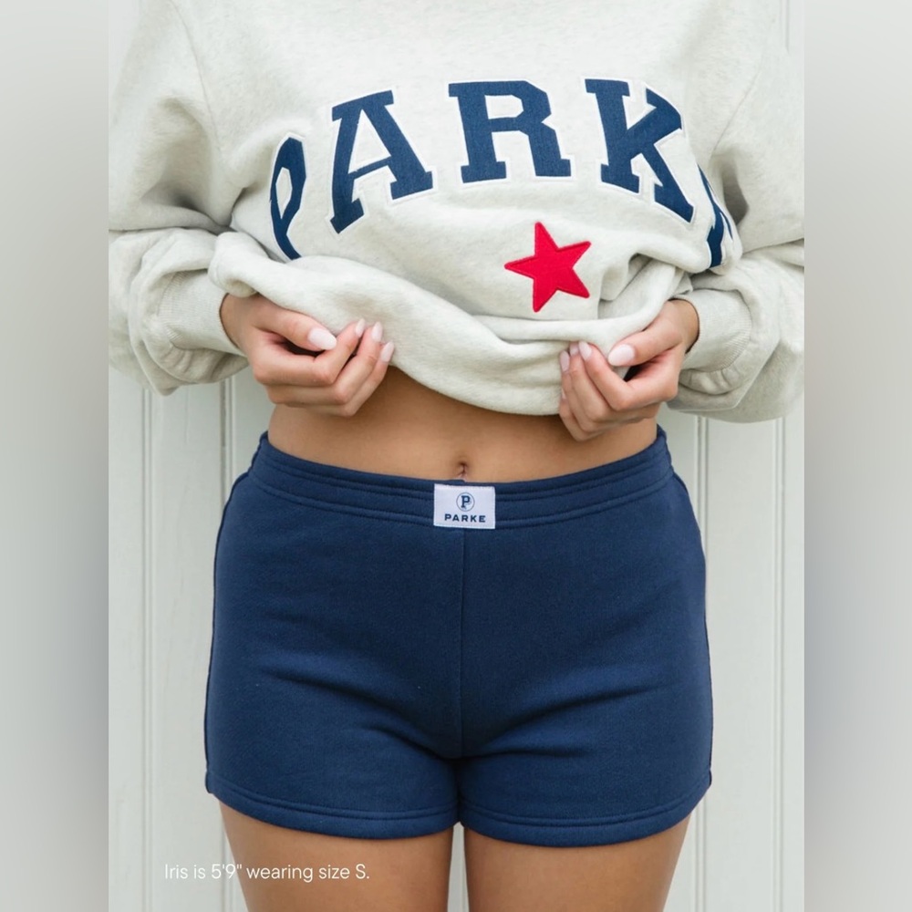 PARKE 2024 COASTAL COLLECTION Mini Sweatshorts DENIM SIZE XL